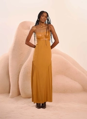 Vestido Longo Sem Alças Com Recorte Basic Comfort