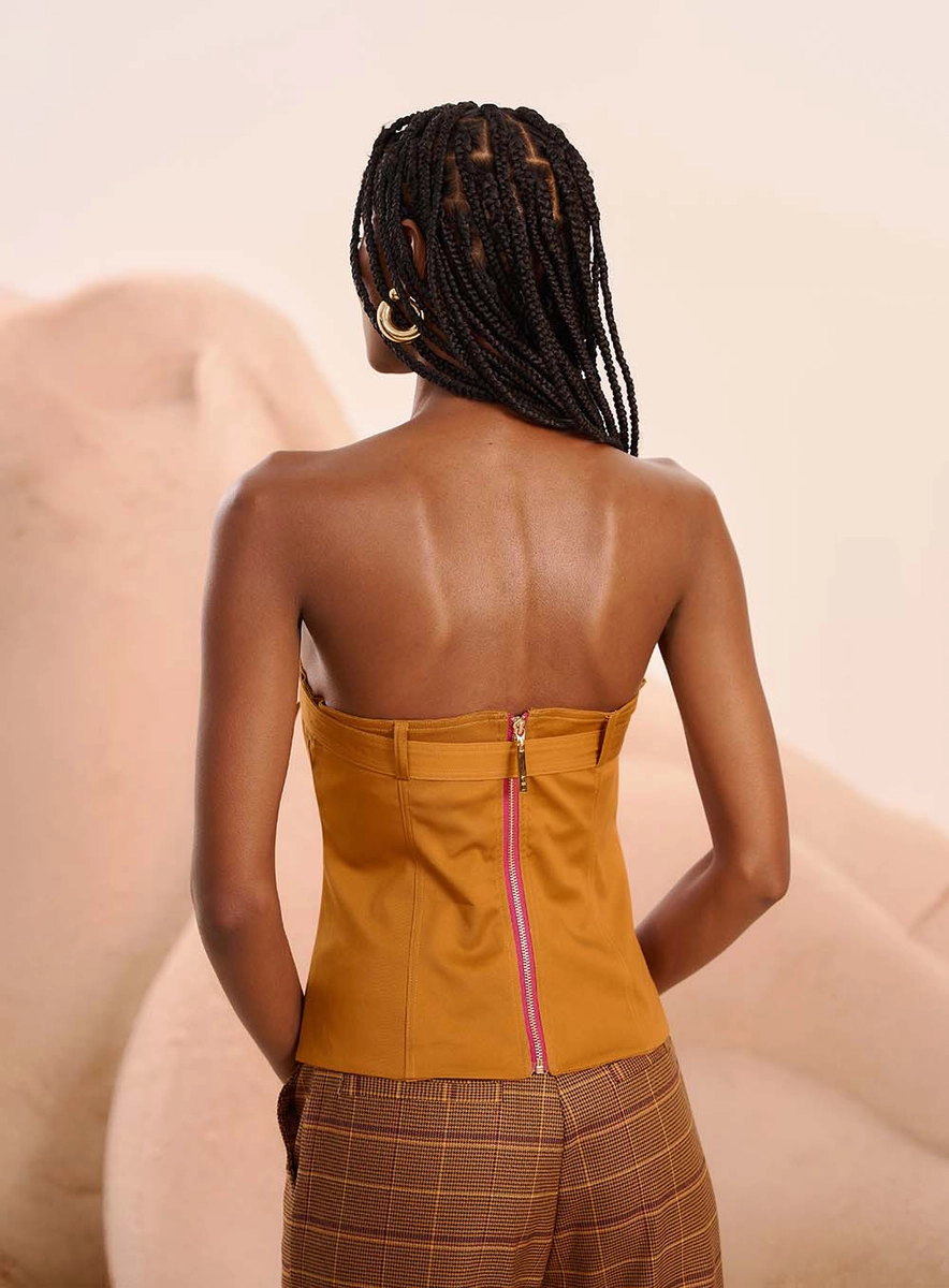Top Corset Deserto Marrom Souisy
