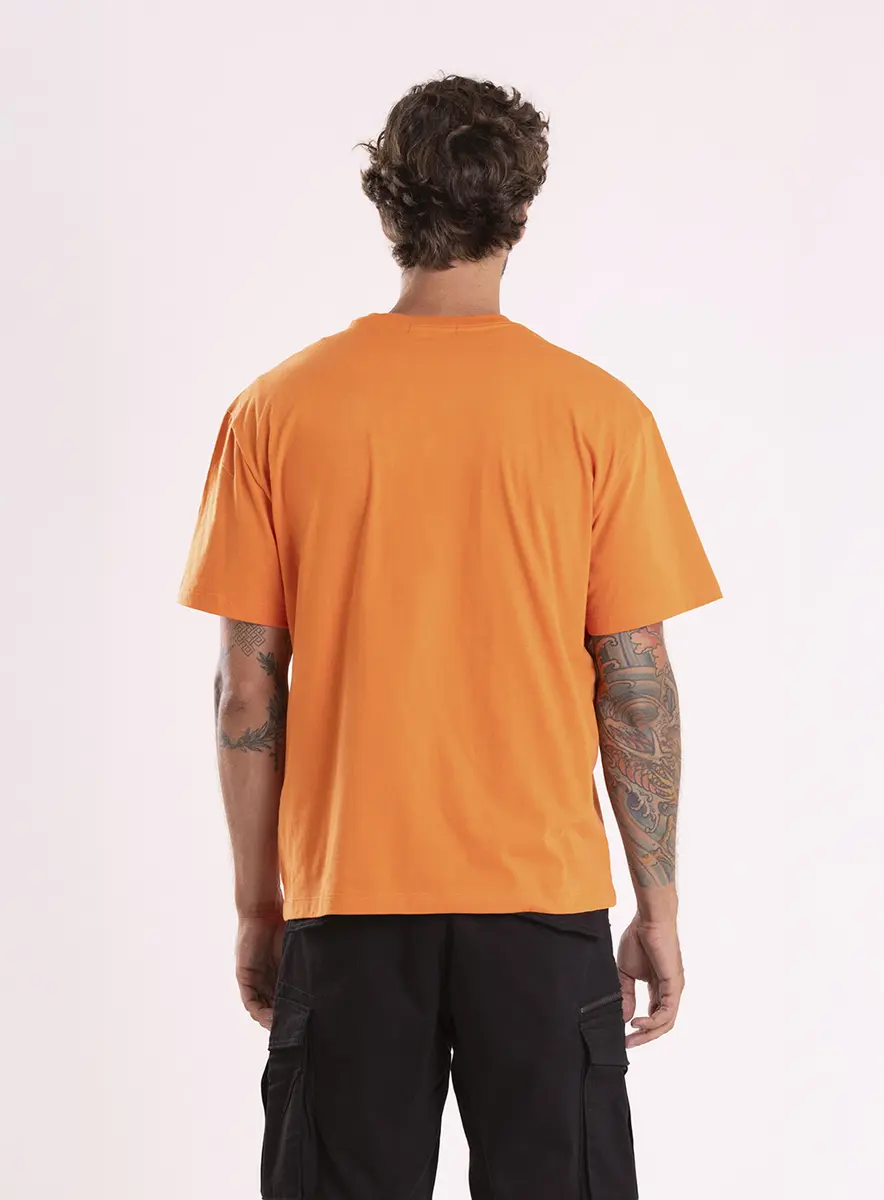 T-shirt Over Com Logo Laranja Drew Lcecci