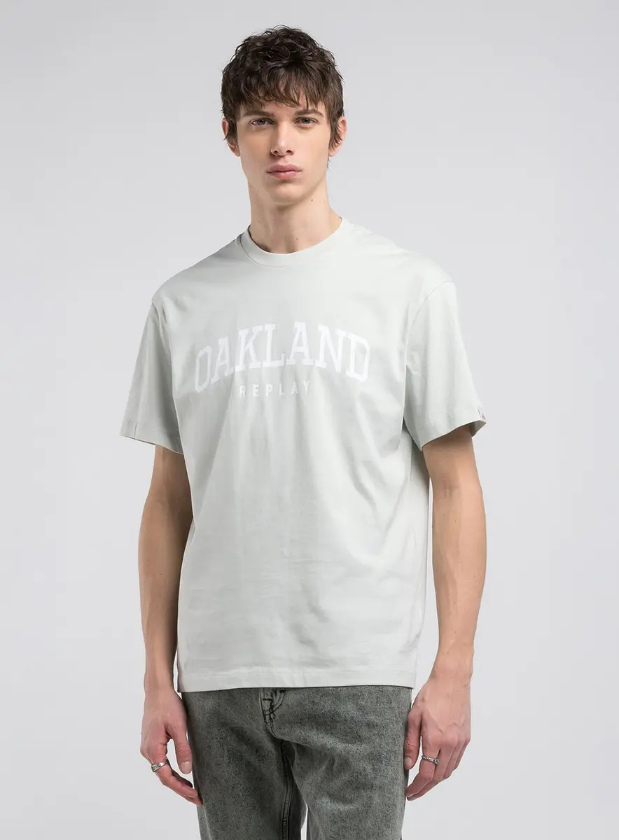T-shirt Relaxed Com Estampa Frontal Verde Glidden Lcecci