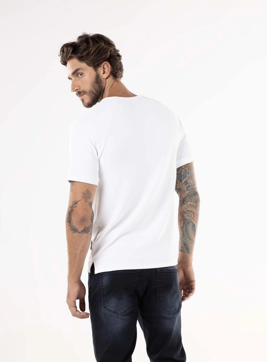 T-shirt Raglan Tecido Tecnológico Branco Lcecci
