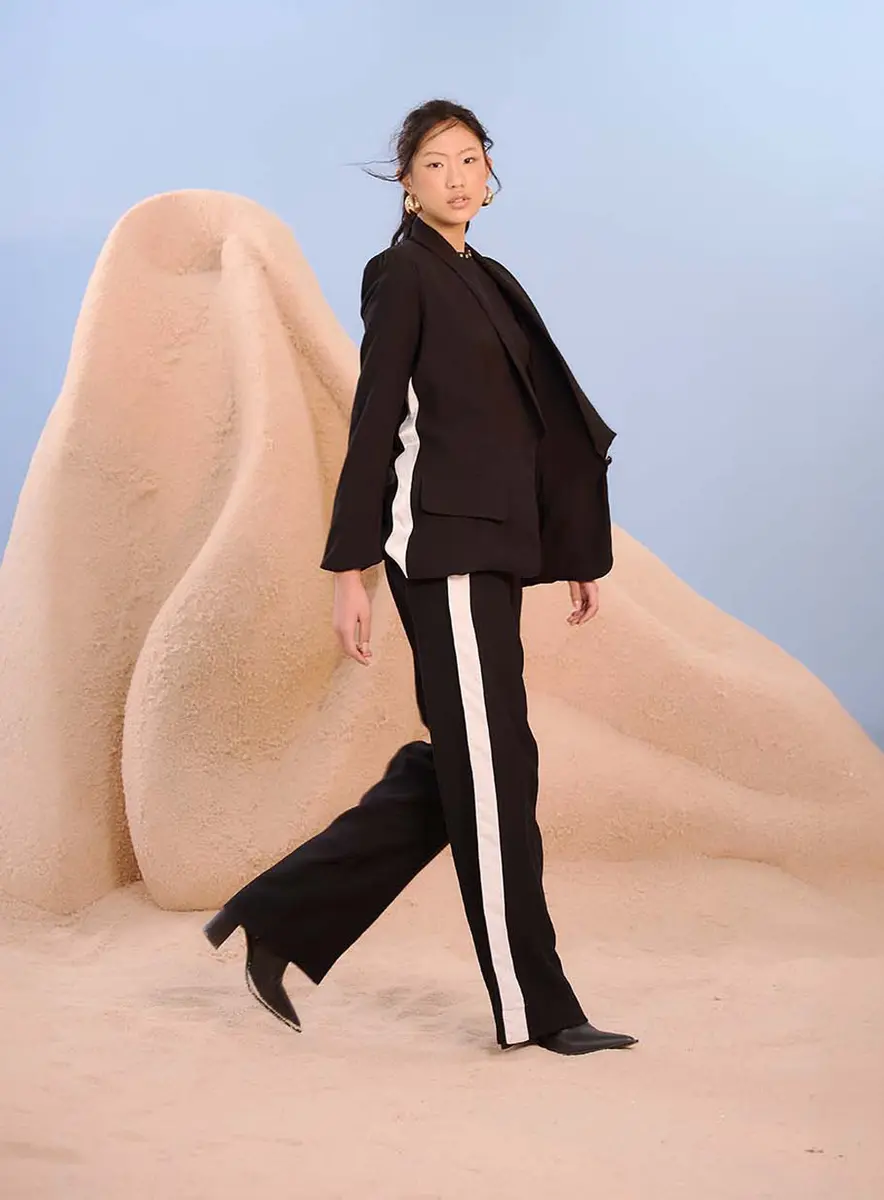 Calça Listra Serpeante Preto Souisy