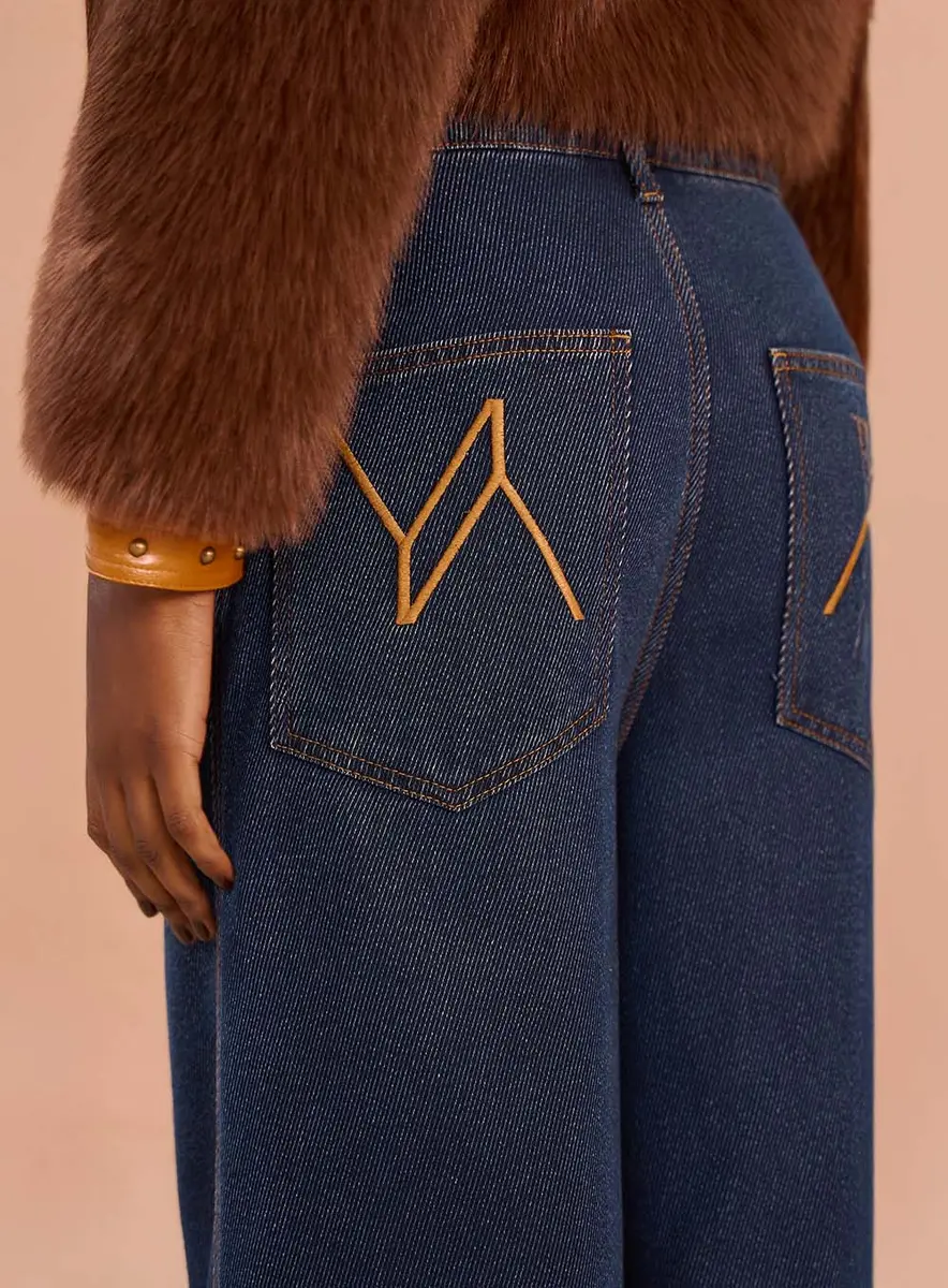 Calça Jeans Ampla Betina Índigo Souisy