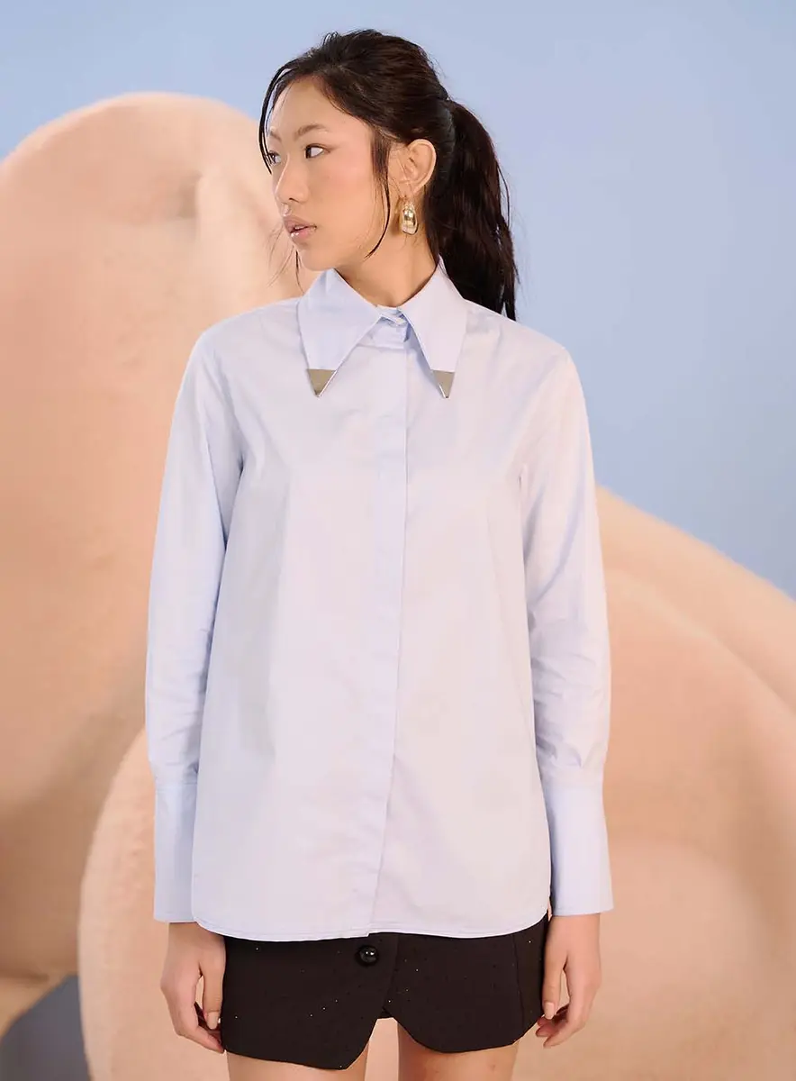 Camisa Céu De Prata Azul Celestial Souisy