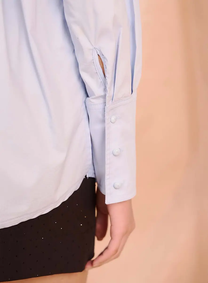Camisa Céu De Prata Azul Celestial Souisy