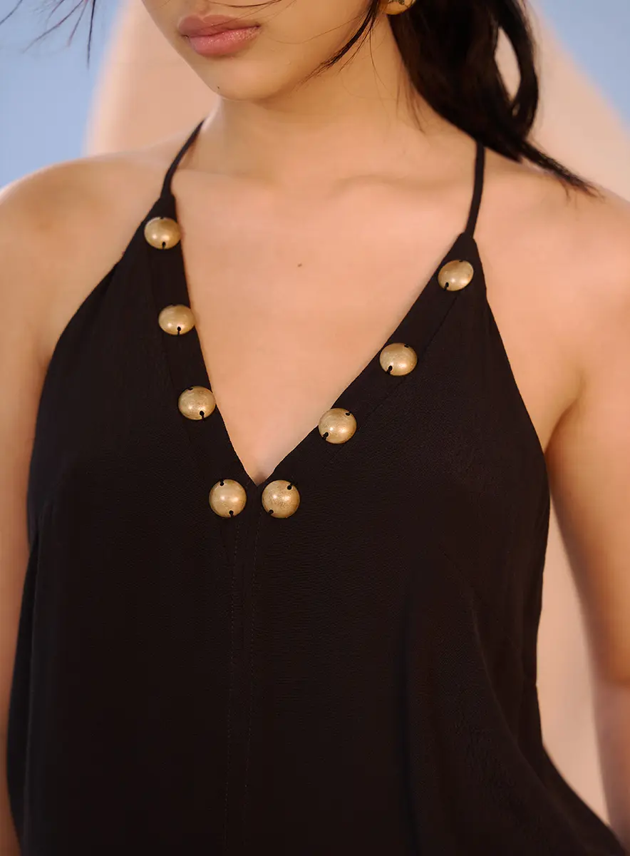 Blusa Notte Ornamentada Preto Souisy