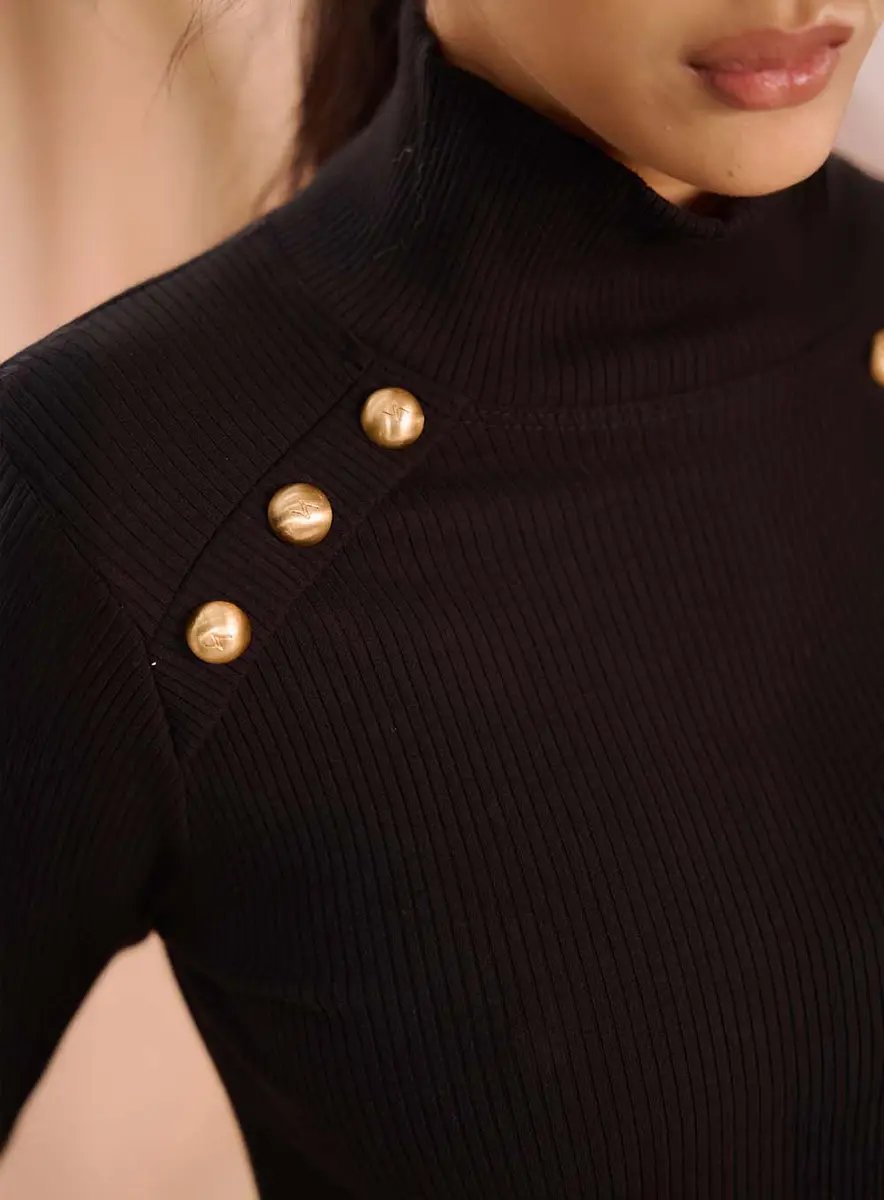 Blusa Coleira Noturna Preto Souisy