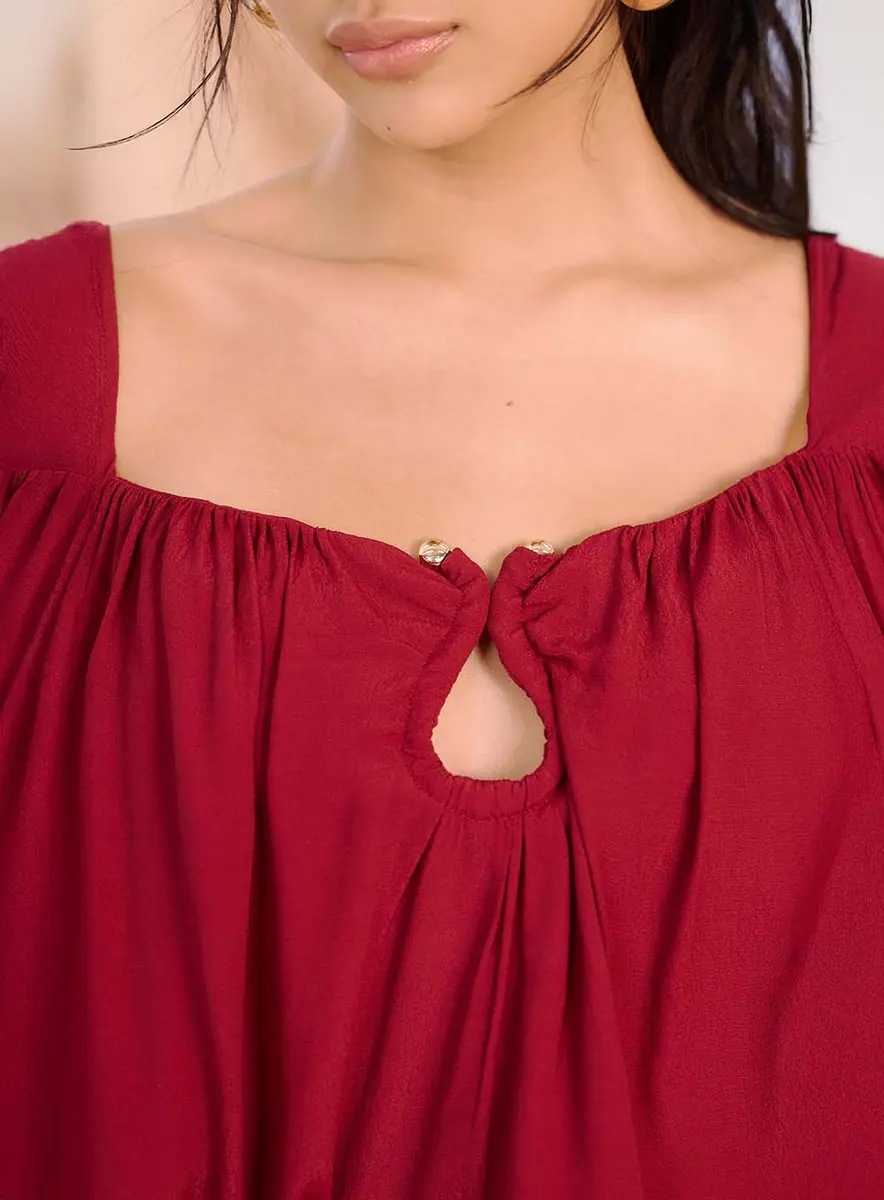 Blusa Nó Rubi Vermelho Tibetano Souisy