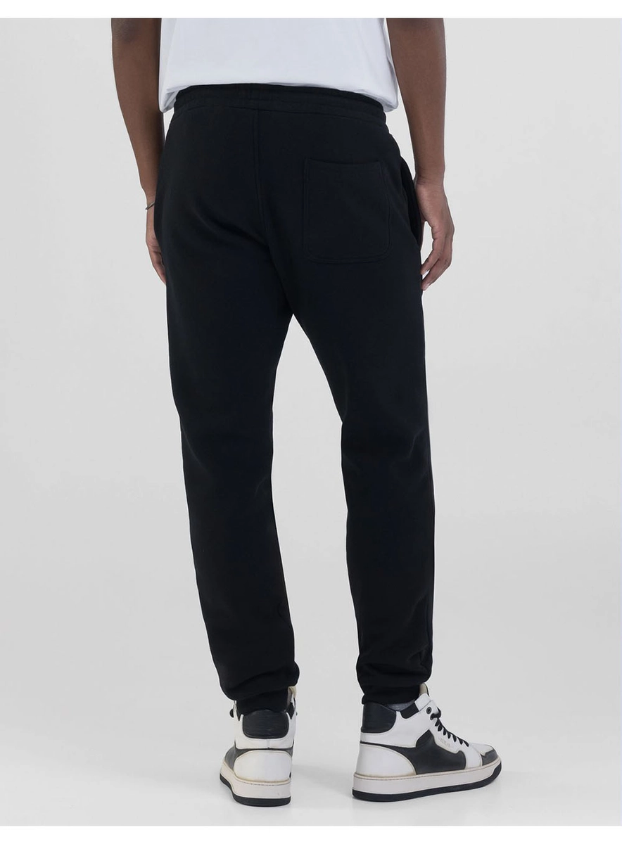 Calça Moletom Com Bordado Preto Lcecci