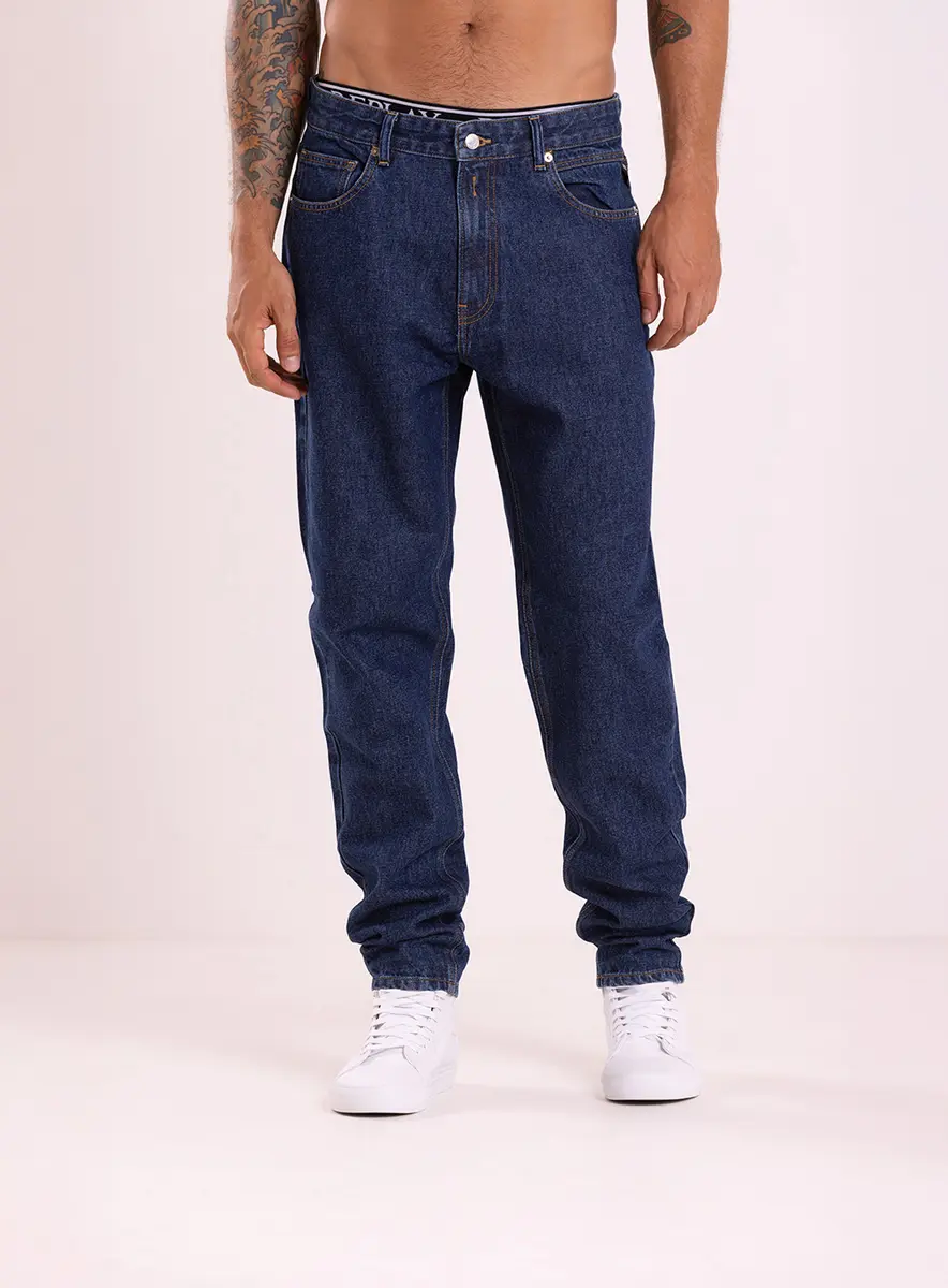 Calça Jeans Sandot Relaxed Tapered Índigo Lcecci