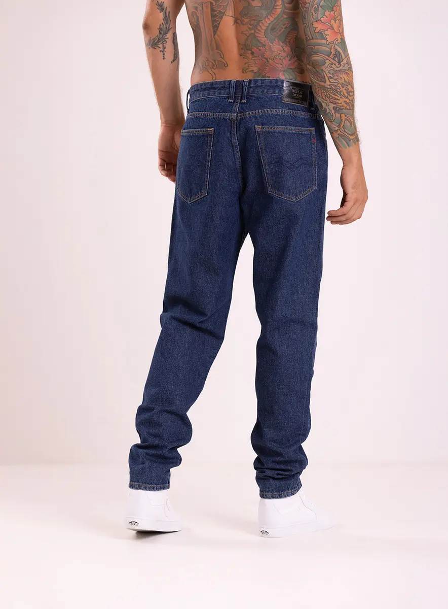 Calça Jeans Sandot Relaxed Tapered Índigo Lcecci