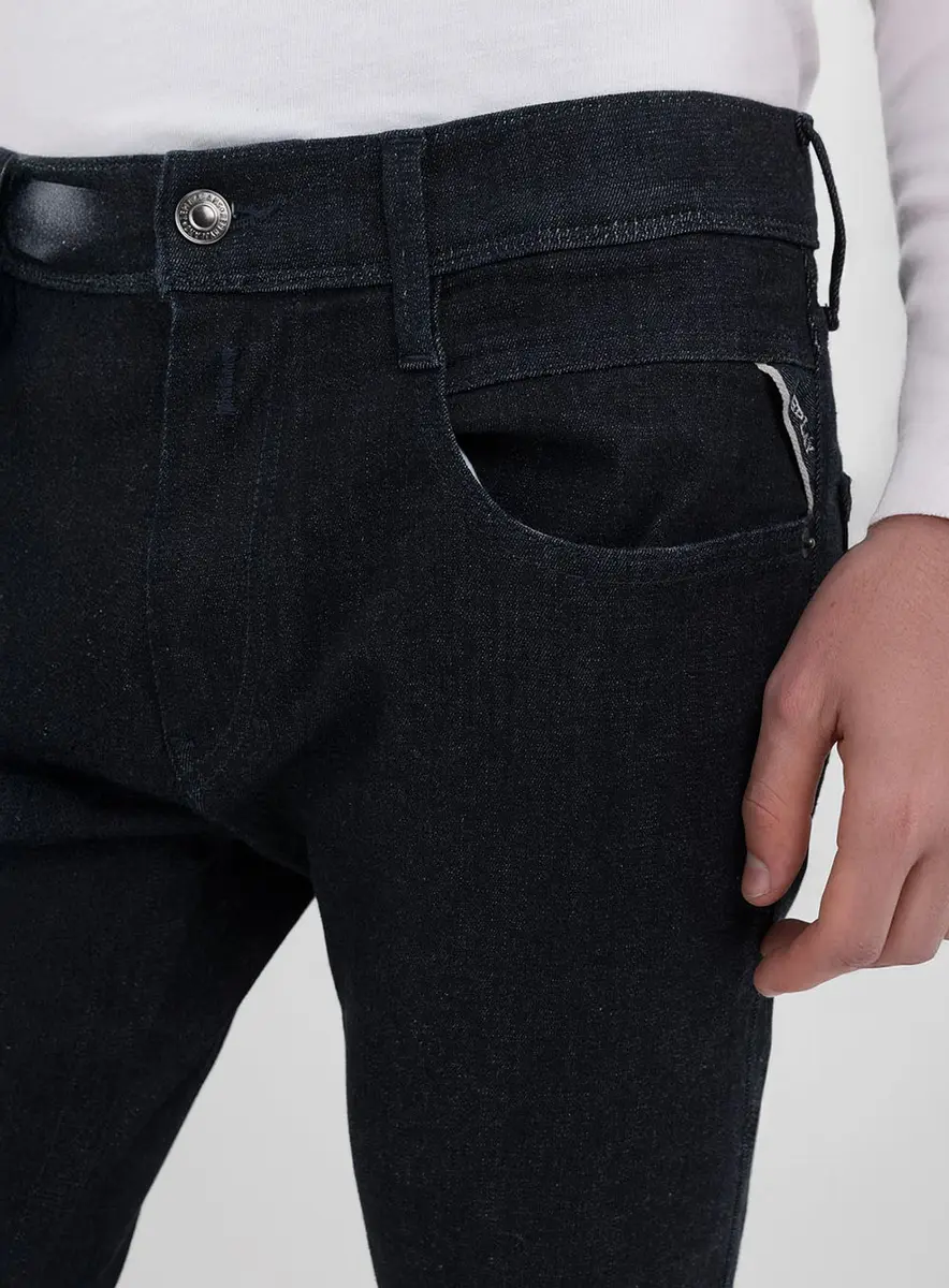 Calça Jeans Masculina Anbass Skinny Índigo Preto Lcecci