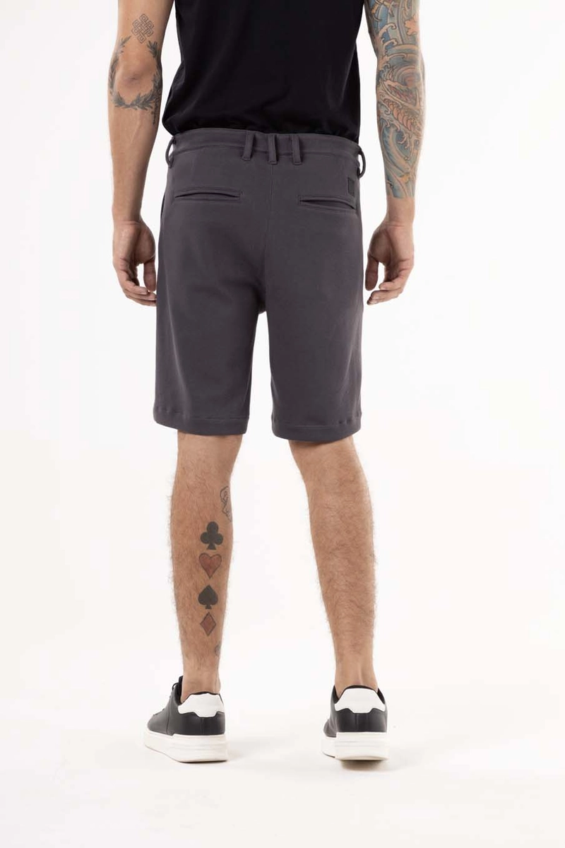 Bermuda Chino Em Malha Preto Lcecci