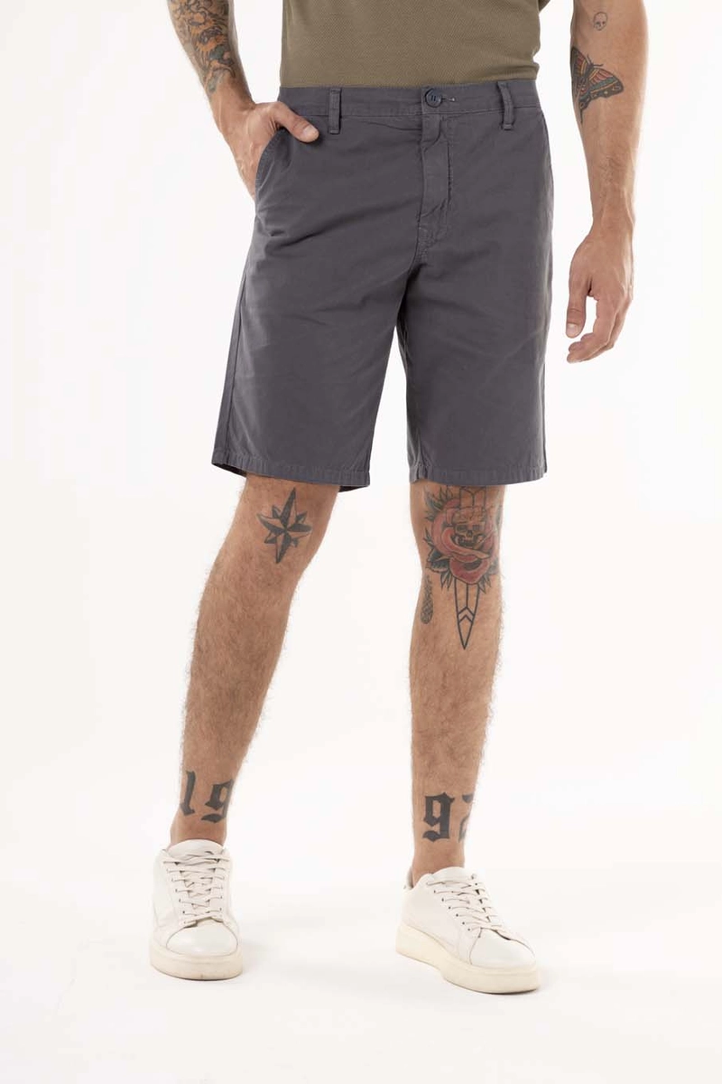 Bermuda Masculina Alfaiataria Em Sarja Marrom Espresso Lcecci