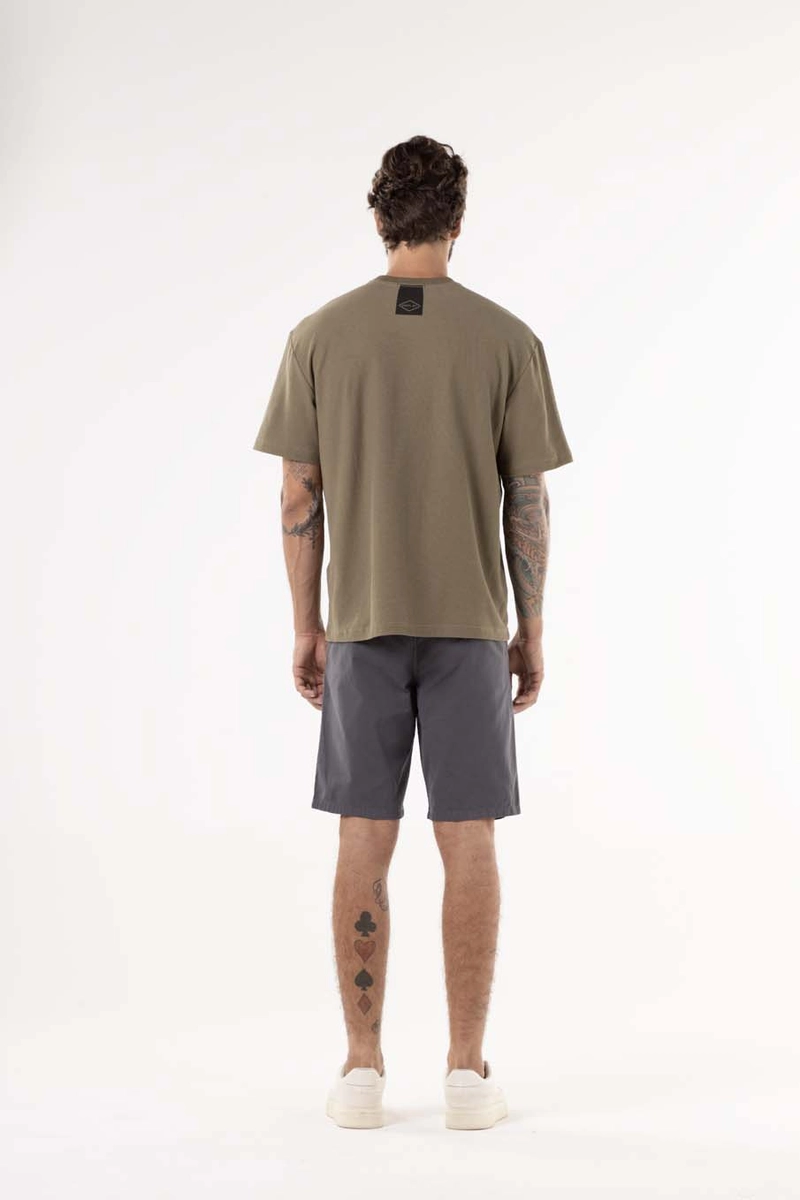 Bermuda Masculina Alfaiataria Em Sarja Marrom Espresso Lcecci