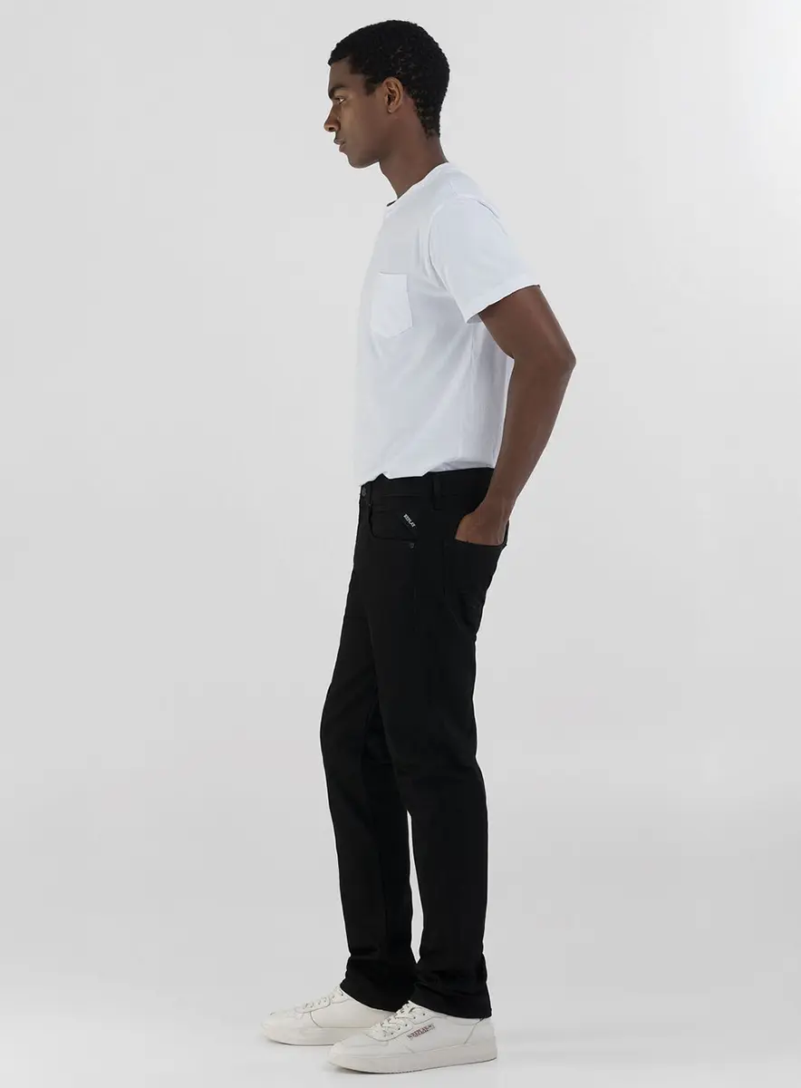 Calça Masculina Em Jeans Reta - Grover Straight Preto Lcecci