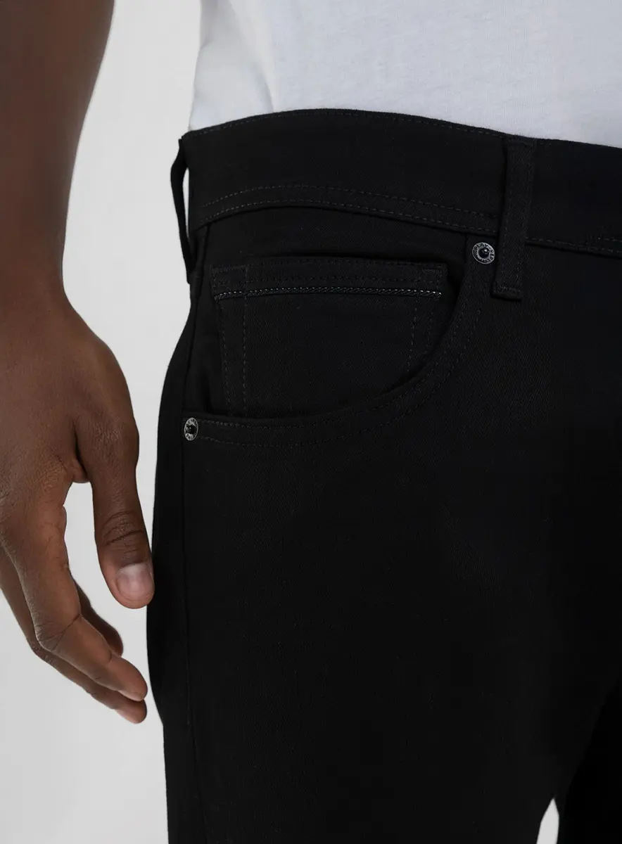 Calça Masculina Em Jeans Reta - Grover Straight Preto Lcecci