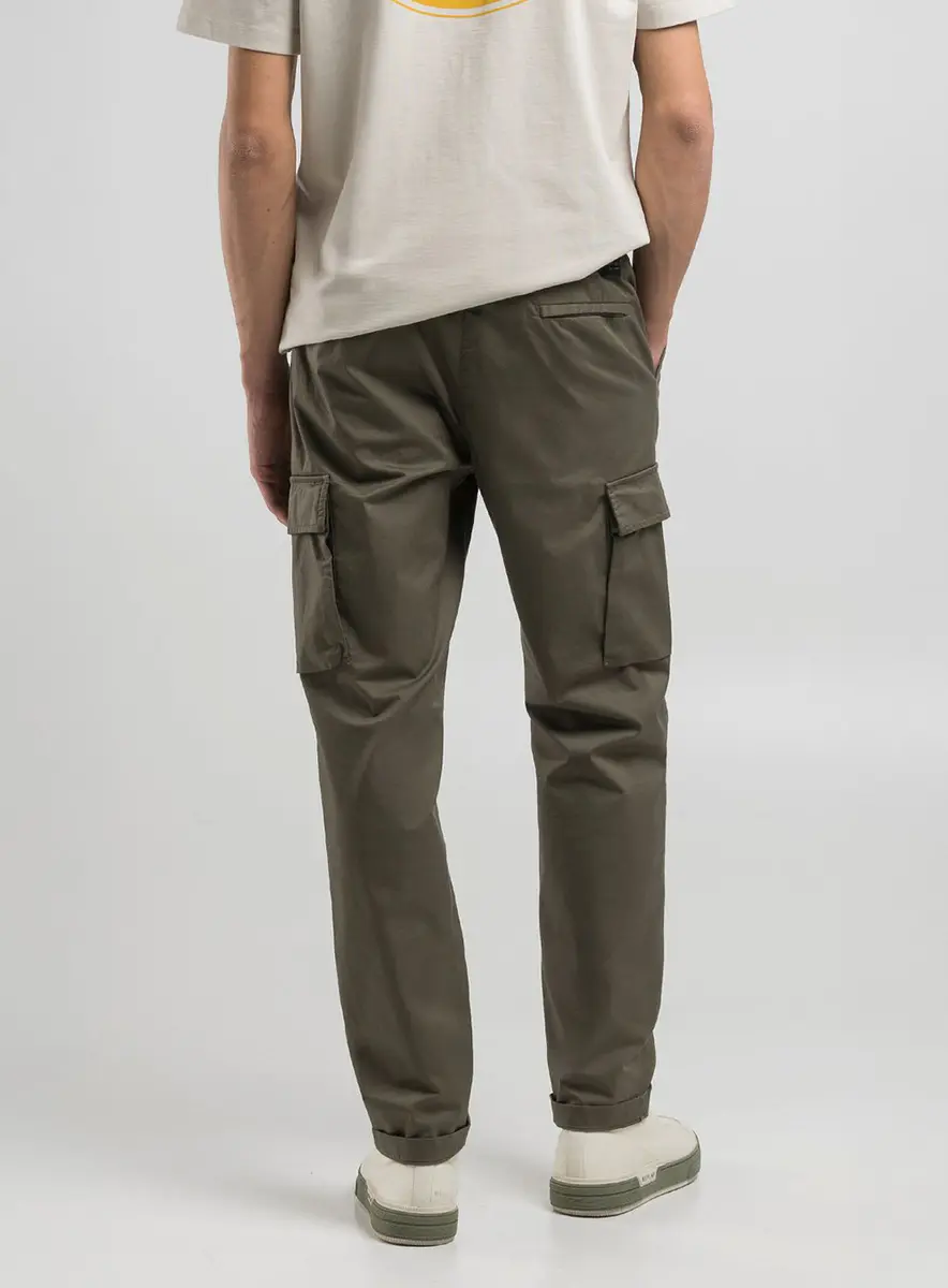 Calça Cargo Cós Com Elástico E Amarração Verde Biosphere Lcecci