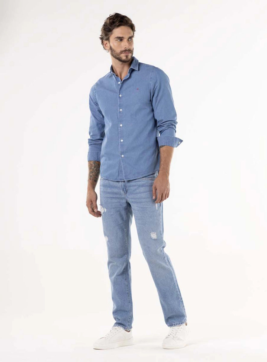Calça Jeans Neal Slim Blue Claro Índigo Lcecci