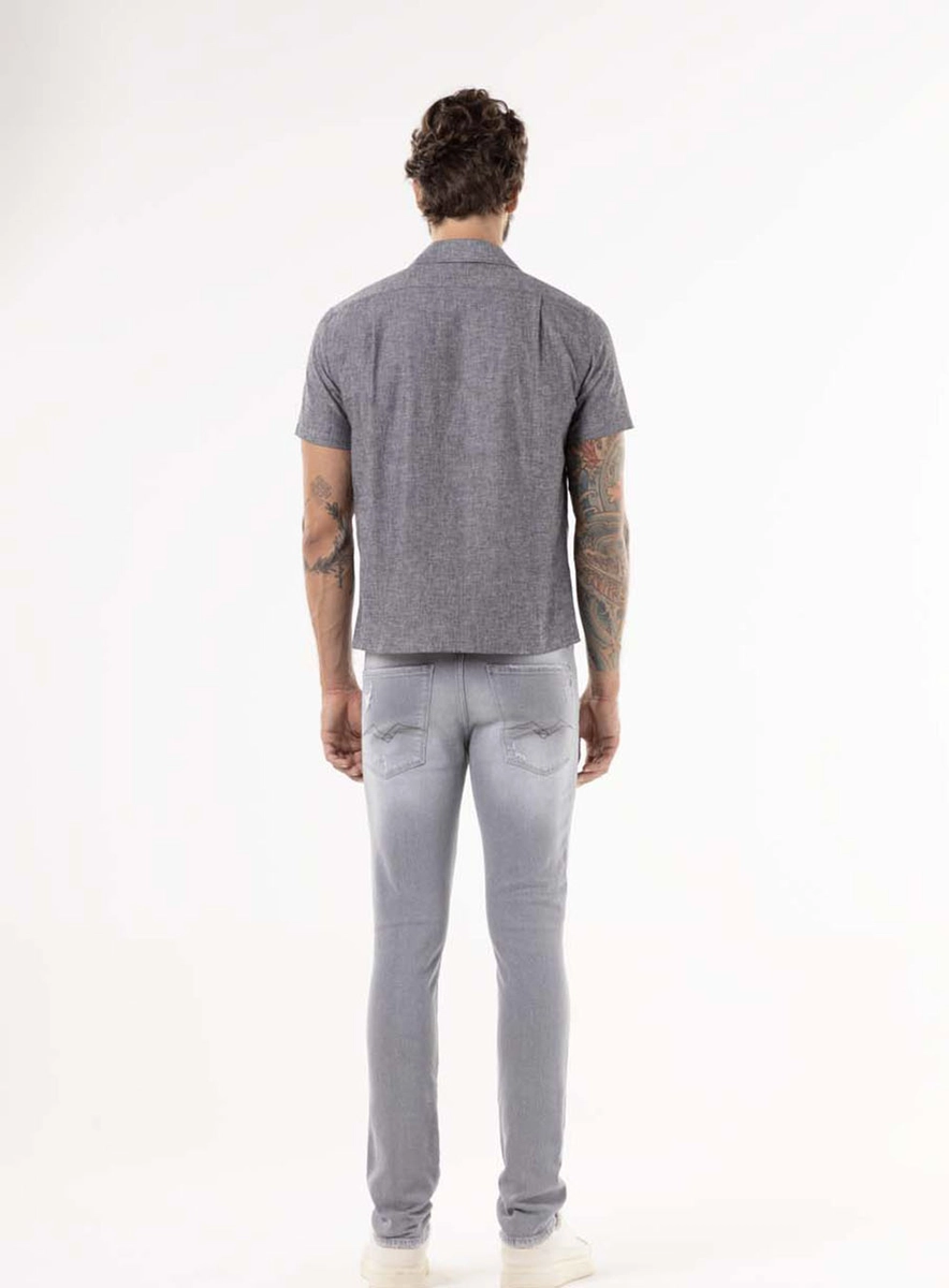 Calça Jeans Anbass Skinny Cinza Claro Indigo Lcecci