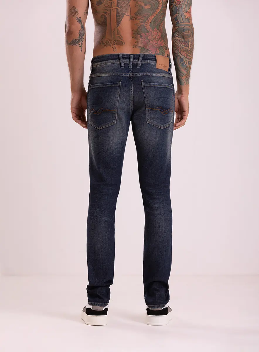 Calça Jeans Sandot Relaxed Tapered Dark Blue Vinta Índigo Preto Médio Lcecci