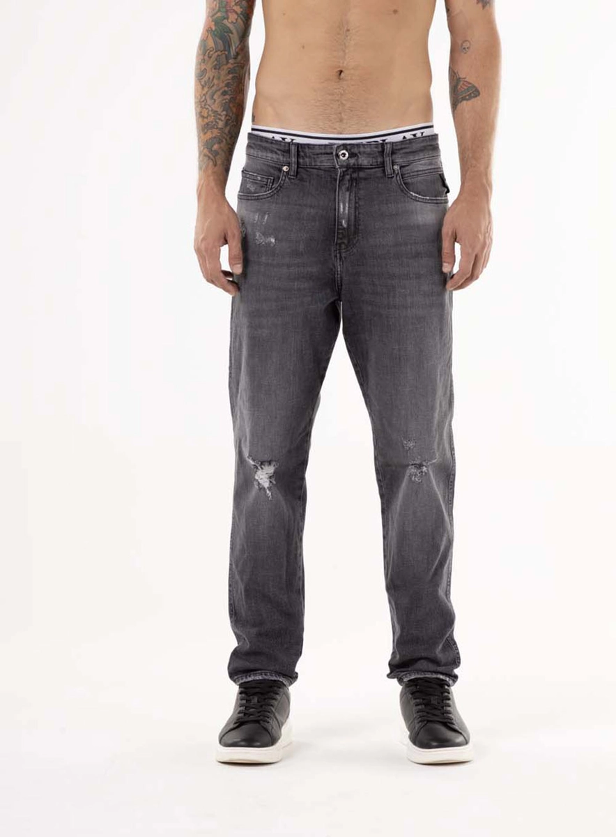 Calça Jeans Sandot Relaxed Tapared Original Black Índigo Preto Médio Lcecci