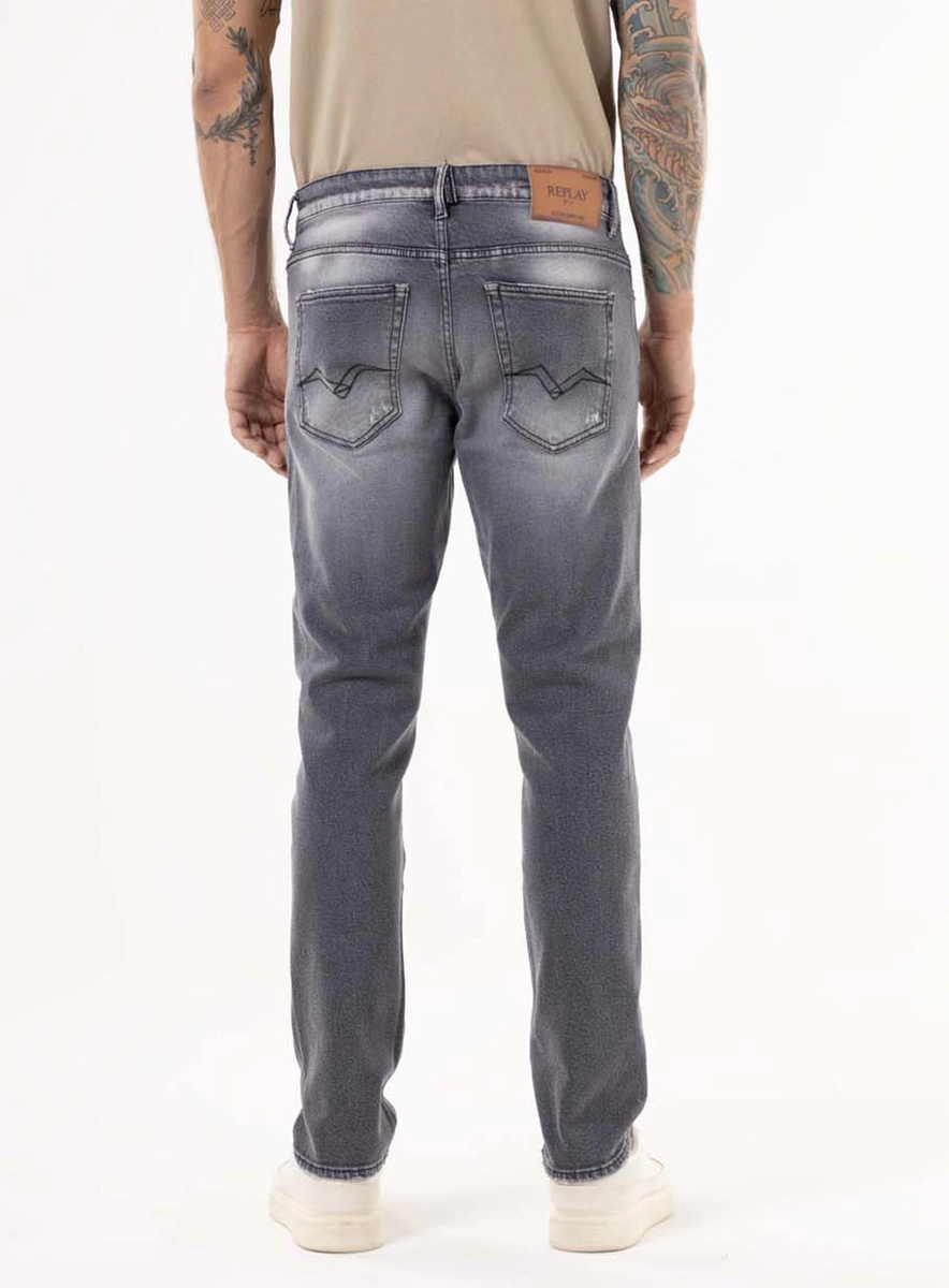 Calça Jeans Mickym Slim Tapered Aged Black Indigo Lcecci