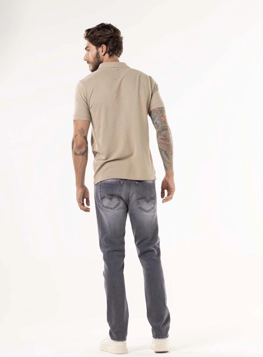 Calça Jeans Mickym Slim Tapered Aged Black Indigo Lcecci