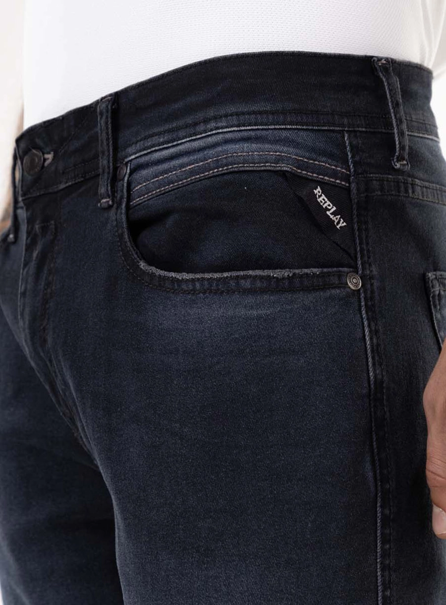 Calça Jeans Mickym Slim Tapered Índigo Preto Médio Lcecci