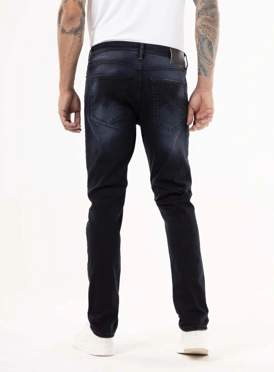 Calça Jeans Mickym Slim Tapered Índigo Preto Médio Lcecci