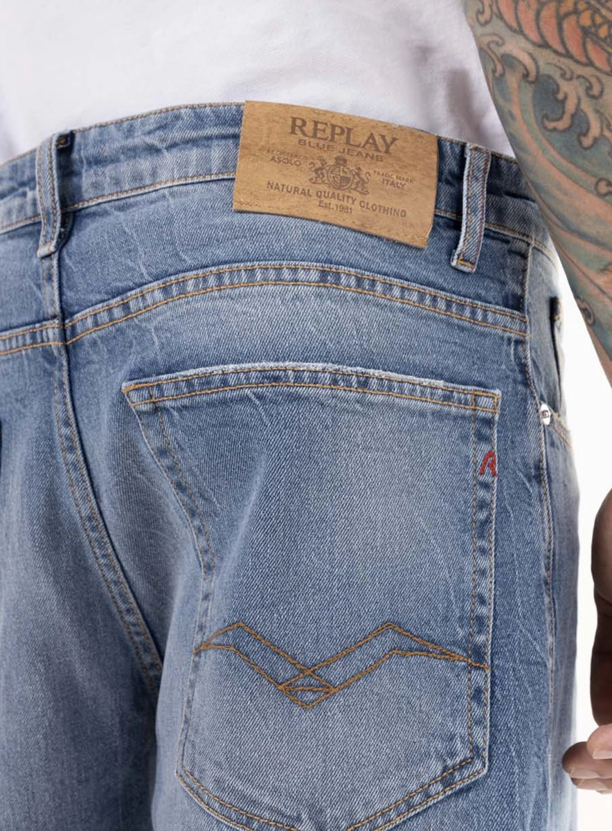 Calça Jeans Kyran Relaxed Original Blue Craquelado Índigo Médio Lcecci