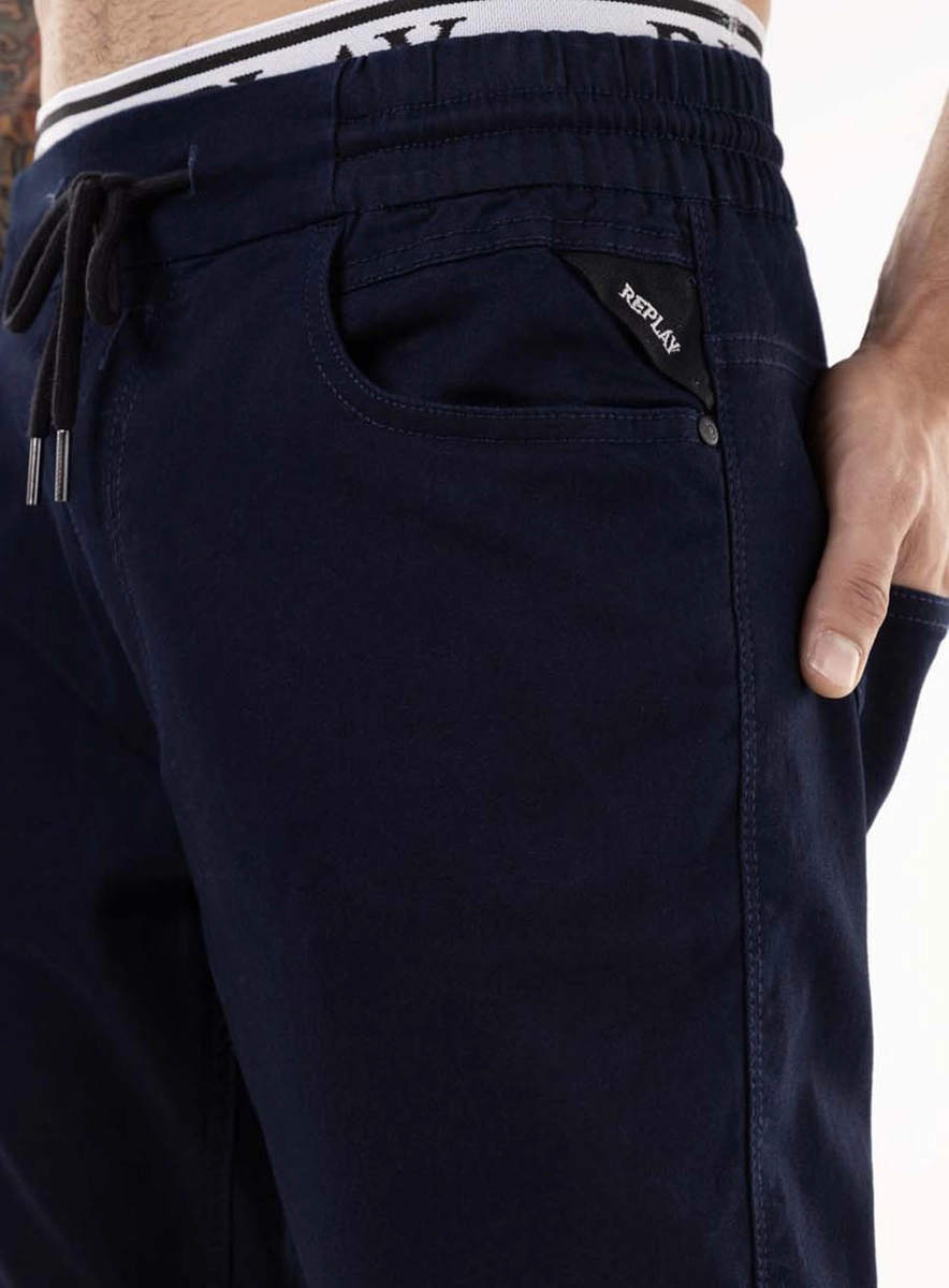 Calça Jeans Lanny Slim Tapered Cós Elástico Índigo Lcecci