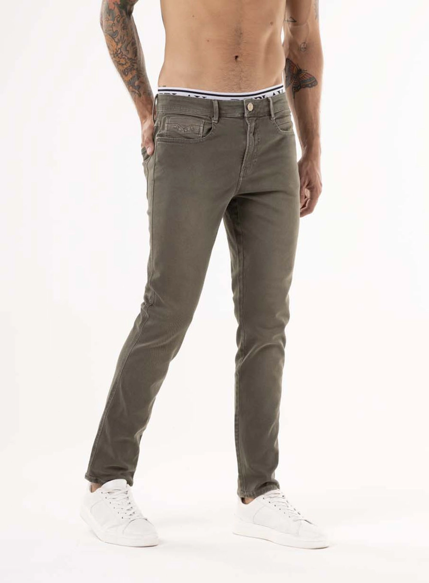Calça De Sarja Anbass Skinny Verde Biosphere Lcecci