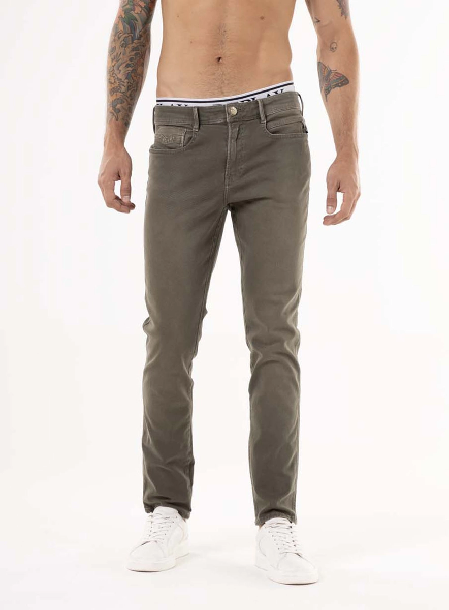 Calça De Sarja Anbass Skinny Verde Biosphere Lcecci