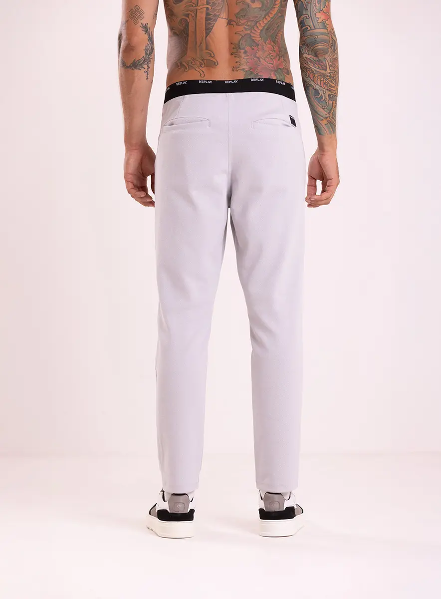 Calça De Malha Alfaiataria Texturizada Cinza Gravity Gray Lcecci