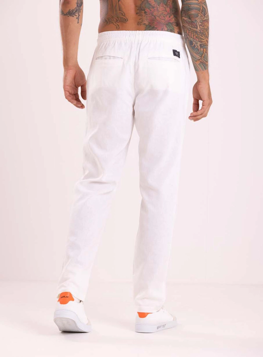 Calça Masculina Linho Bege Barra Lcecci