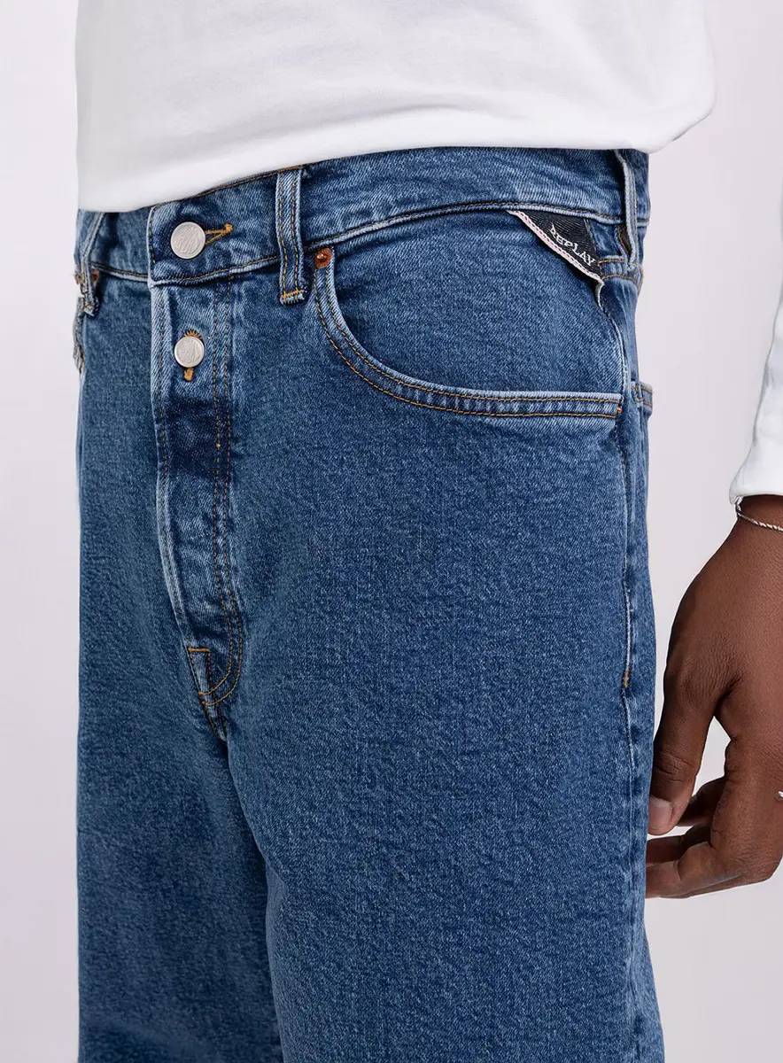 Calça Masculina Jeans Retrô - 9zero1 Straight Índigo Médio Lcecci