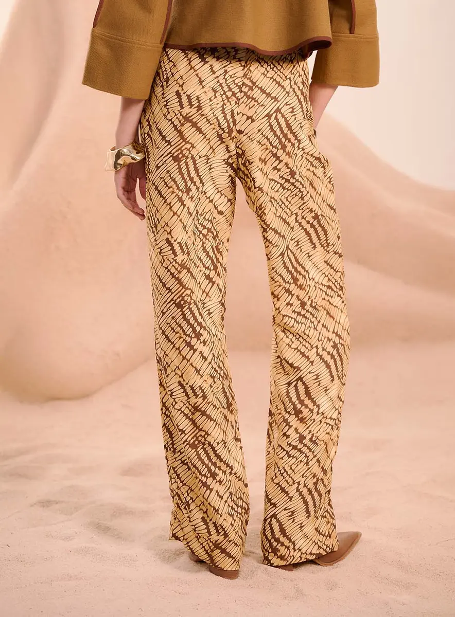Calça Feminina Alfaiataria Pantalona Estampada Estampados Souisy