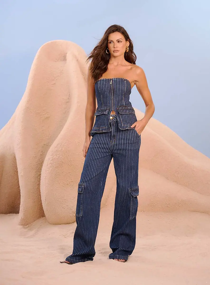 Calça Cargo Náutica Índigo Souisy