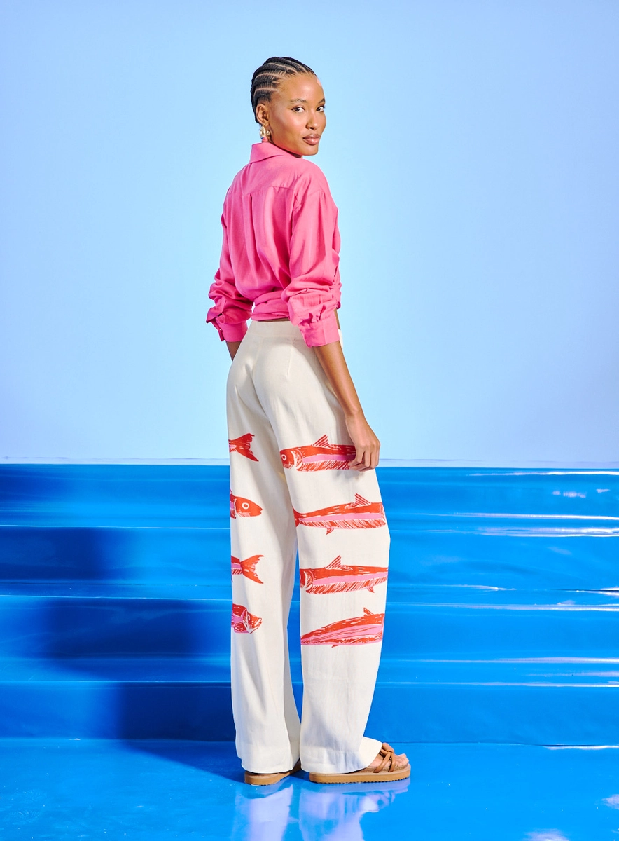 Calça Feminina Cós Baixo Estampada Estampados Souisy