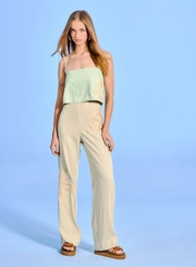 Calça Feminina Comfort Linho Bordada