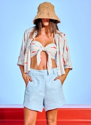 Short Feminino Alfaiataria Cós Médio