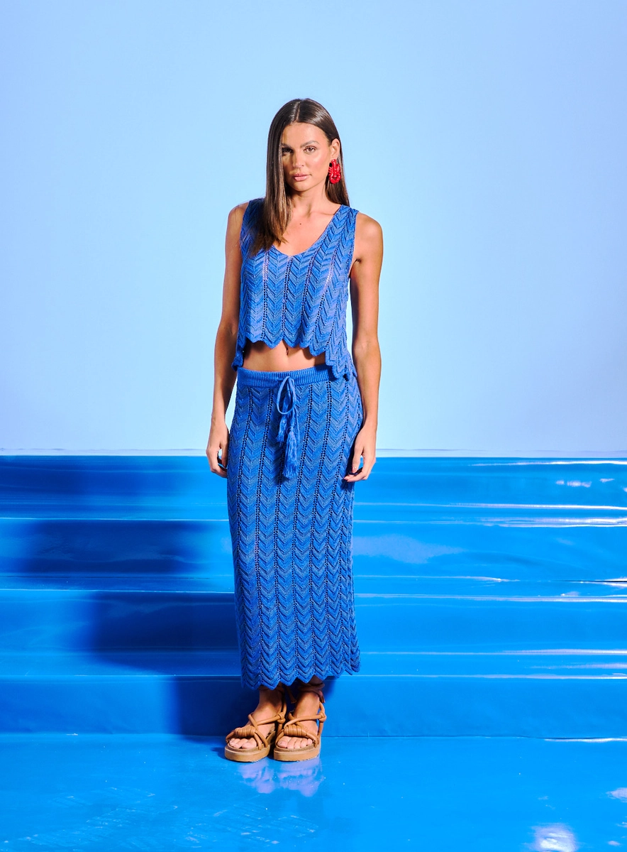 Saia Comfort Tricô Com Amarração Estampados Souisy