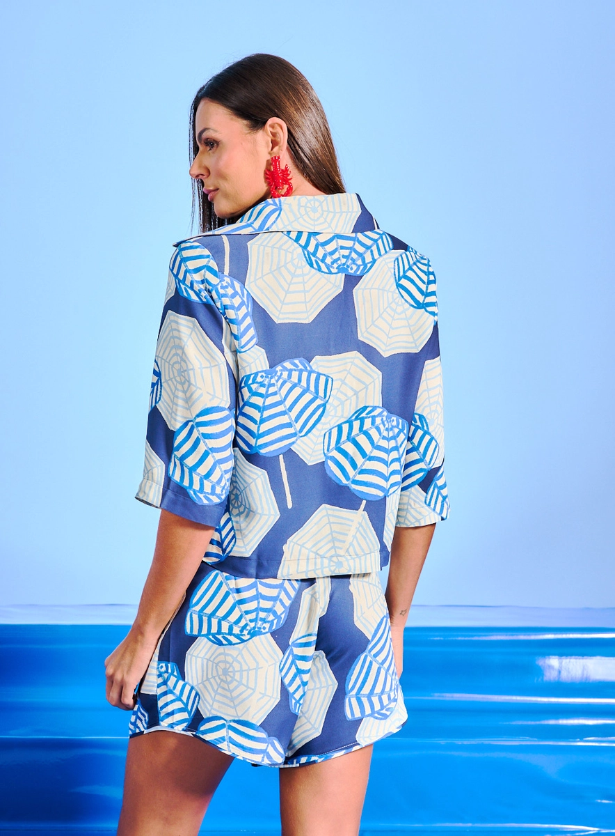 Camisa Feminina Comfort Manga 3/4 Estampada Estampados Souisy