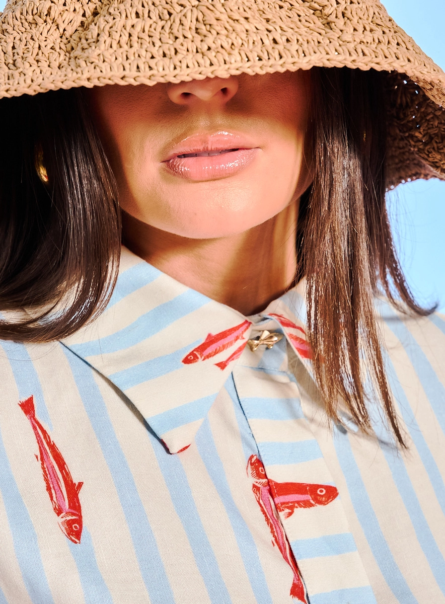 Camisa Feminina Alfaiataria Trespasse Estampada Estampados Souisy