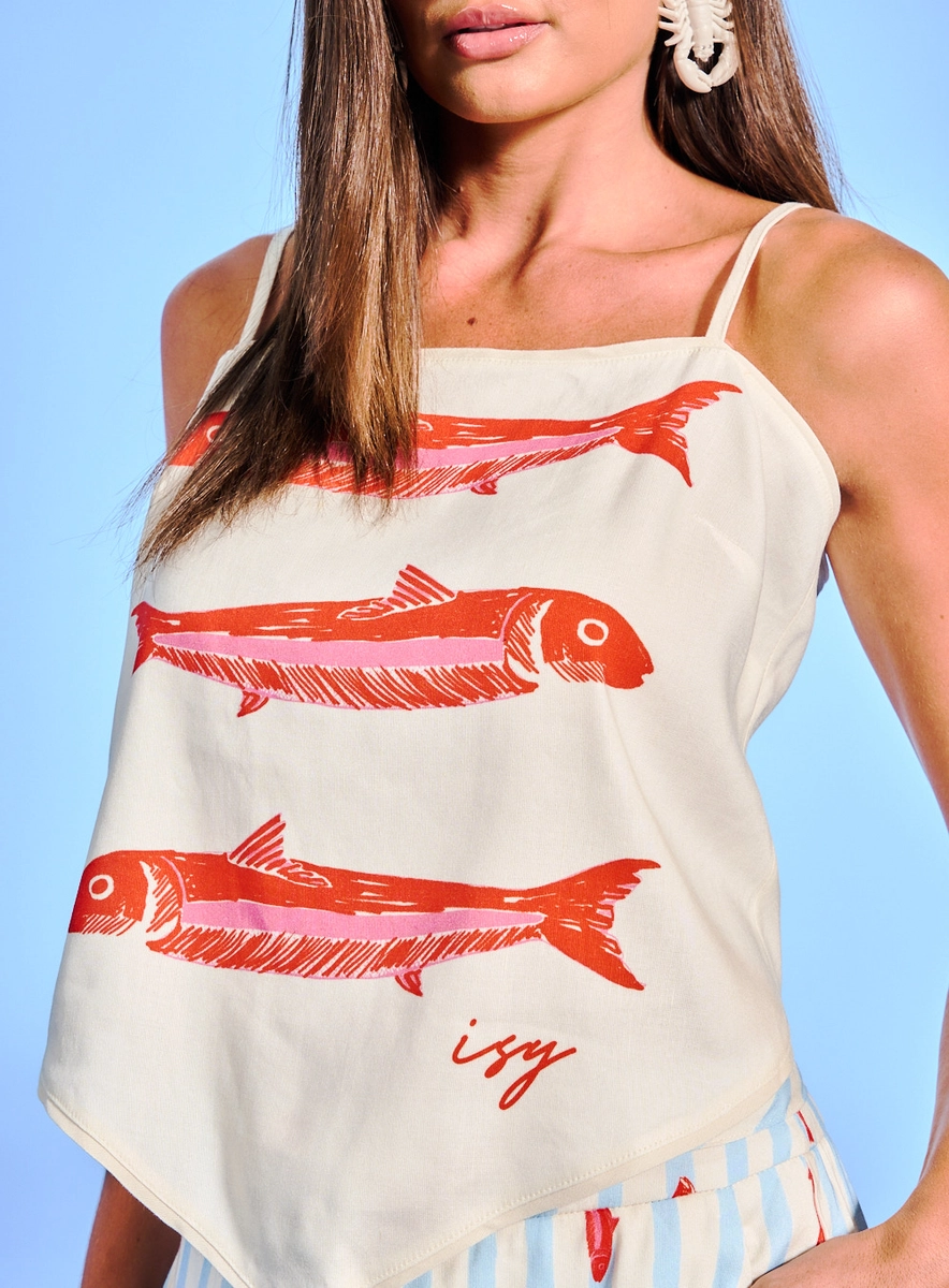 Blusa Feminina Barra Assimétrica Estampada Estampados Souisy