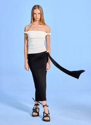 Blusa Feminina Ombro A Ombro Com Dobra