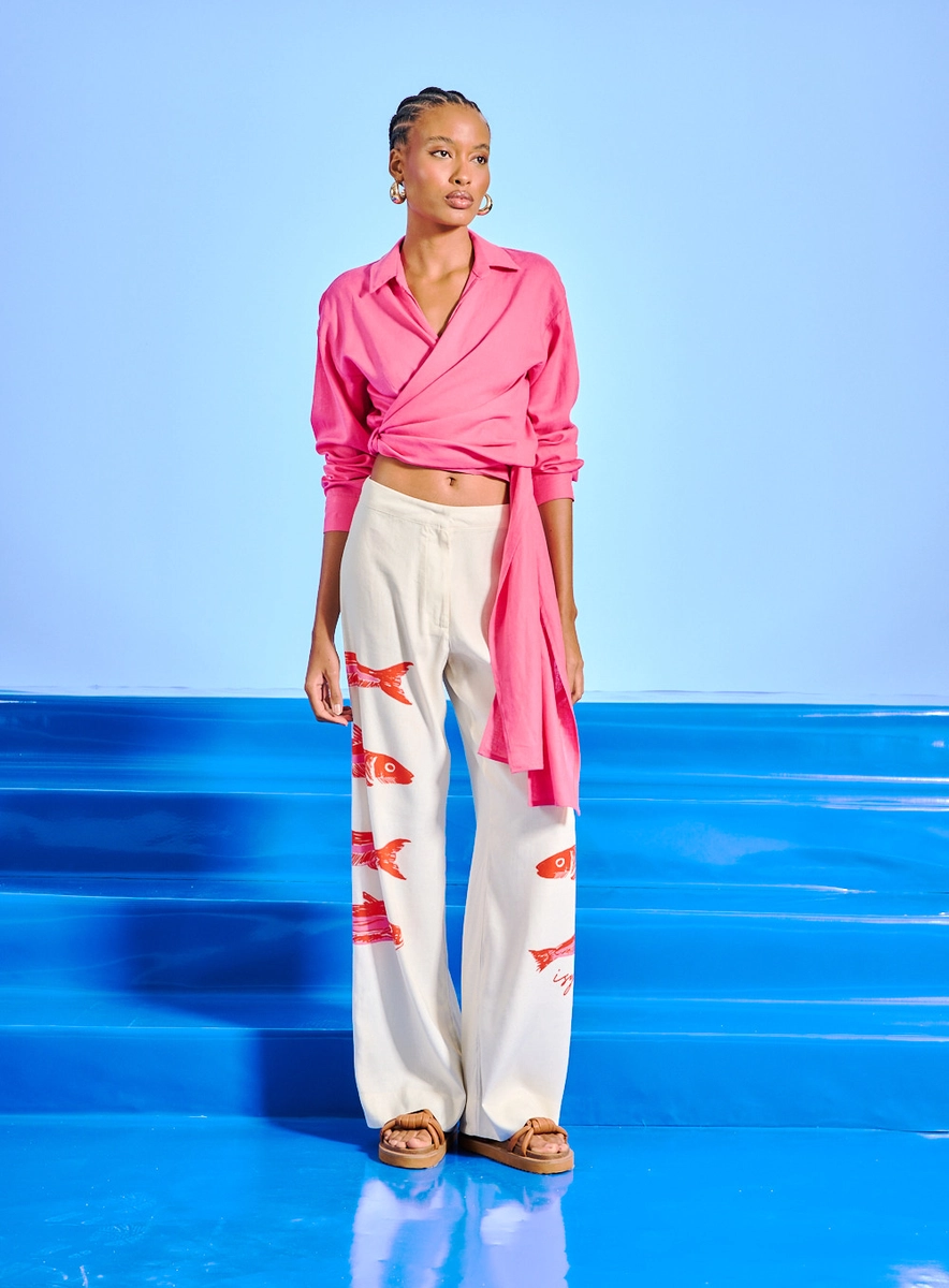 Blusa Feminina Transpasse E Decote V Rosa Souisy