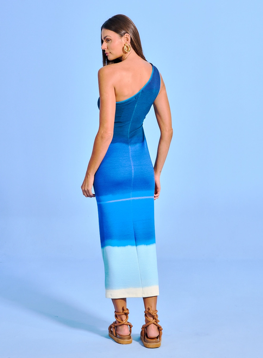 Vestido Ombro Só Com Detalhe Em Argola Estampado Estampados Souisy