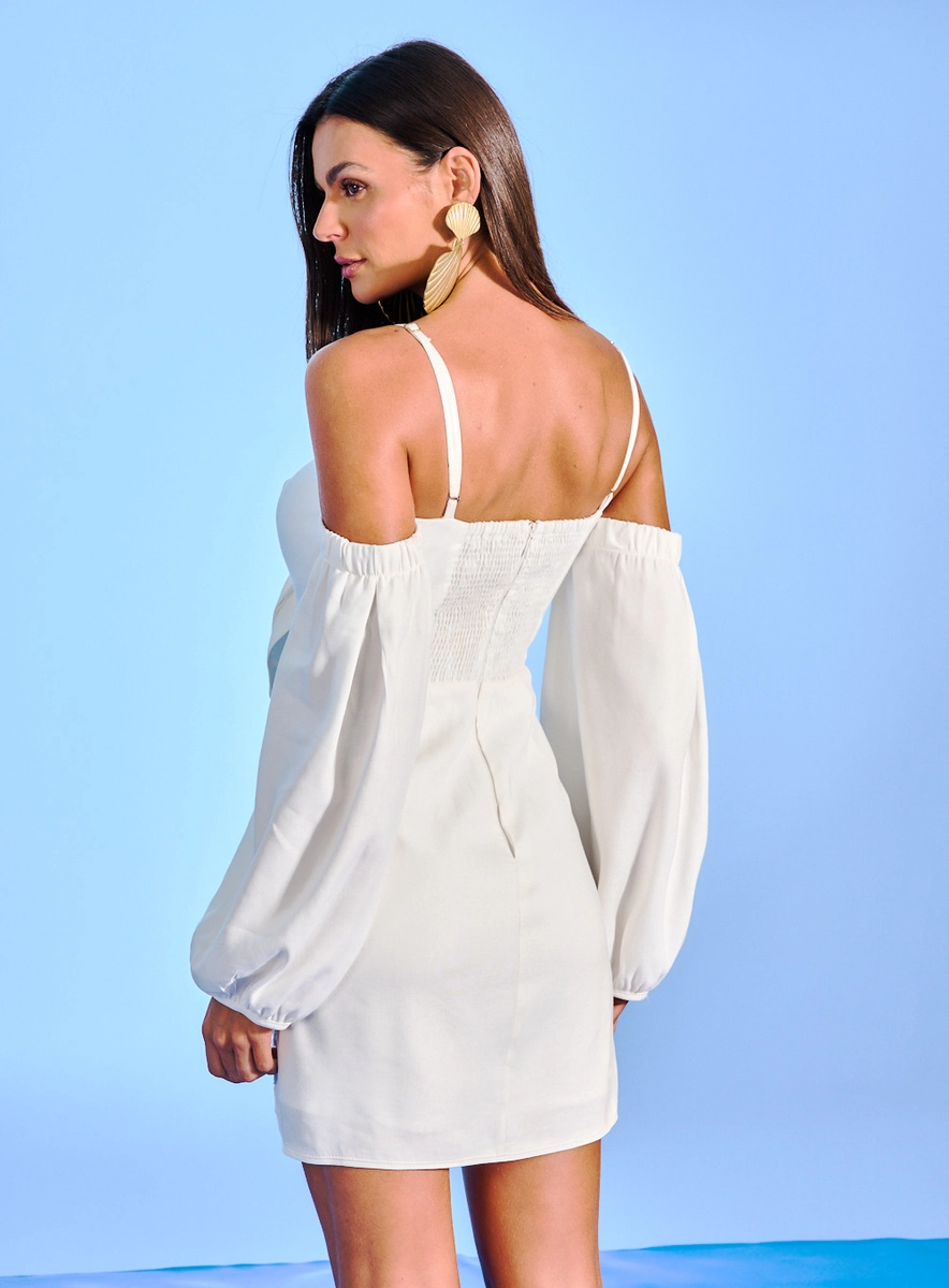 Vestido Ombro A Ombro Detalhe Renda Off Shell Souisy